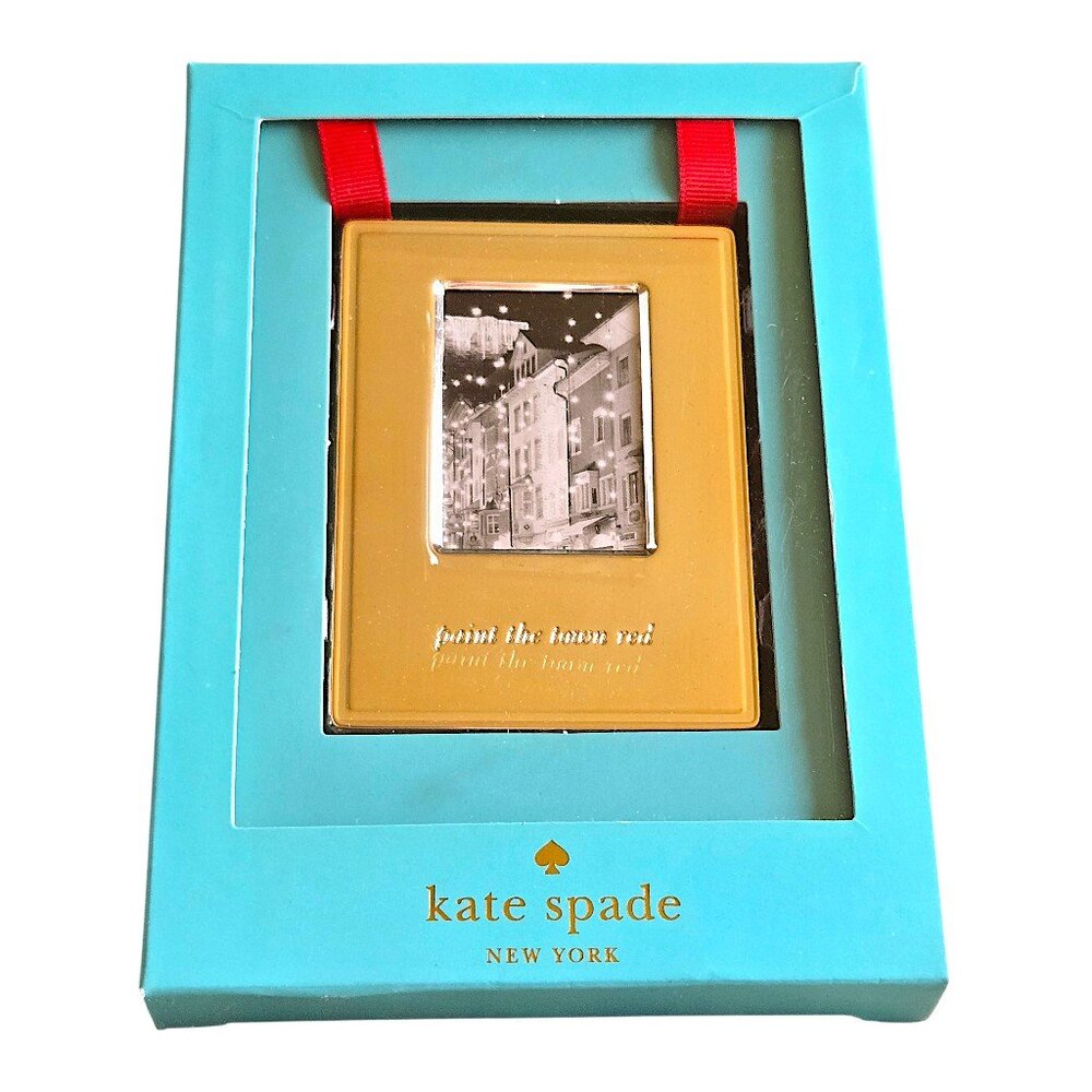 Kate Spade Lenox Silver Ornament Paint the Town Red Ribbon Frame Decor